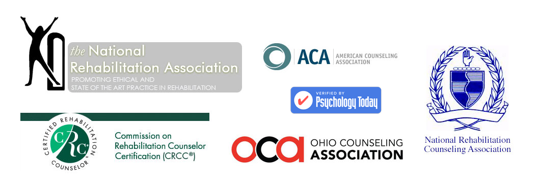 logos for certified rehabilitation clinical counselor therapist american counseling association national rehabilitation association ohio counseling association